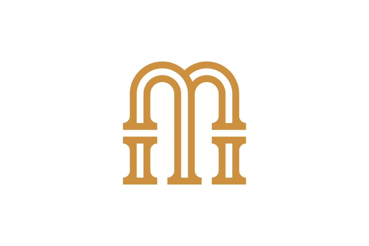 abstrakter anfangsbuchstabe m monoline logo vektor