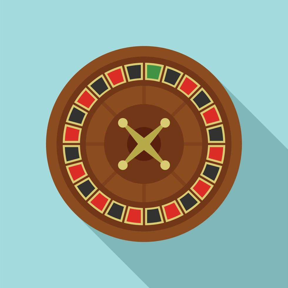 kasino roulett ikon, platt stil vektor