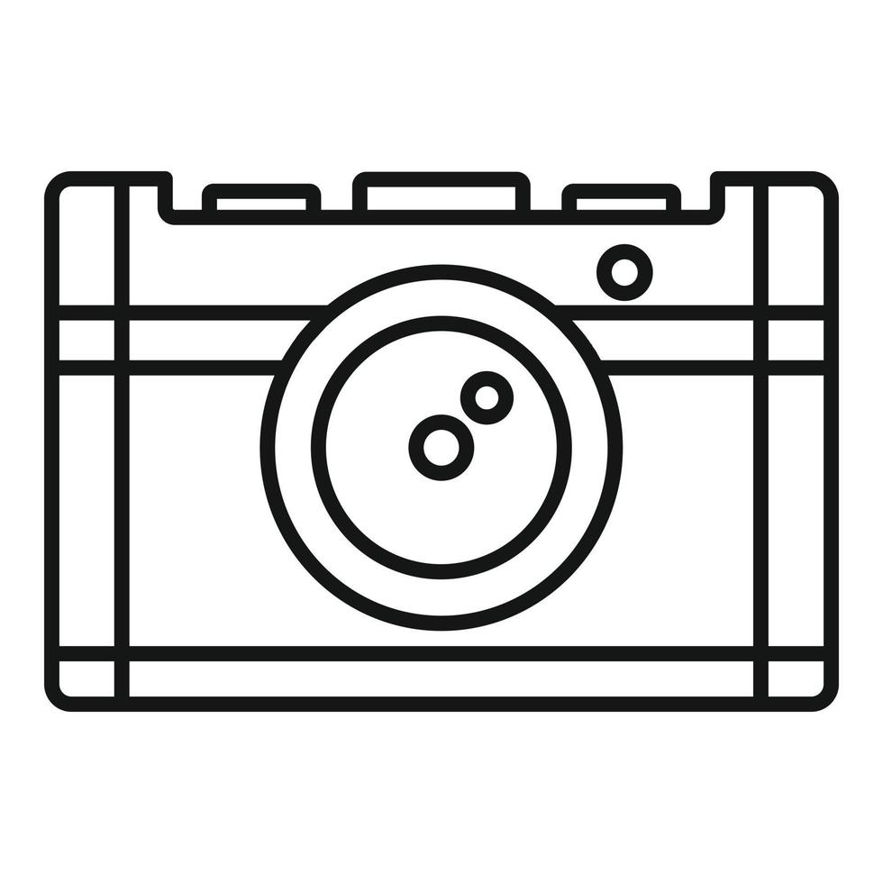 årgång kamera ikon, översikt stil vektor