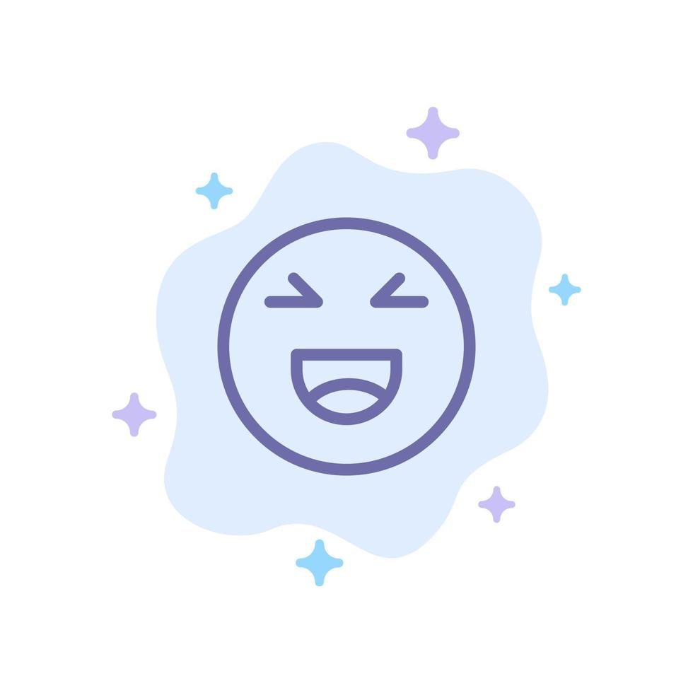Chat-Emojis lächeln glücklich blaues Symbol auf abstraktem Wolkenhintergrund vektor