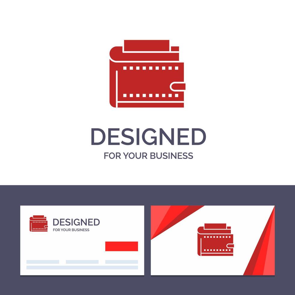kreativ företag kort och logotyp mall plånbok kontanter finansiera pengar personlig handväska vektor illustration