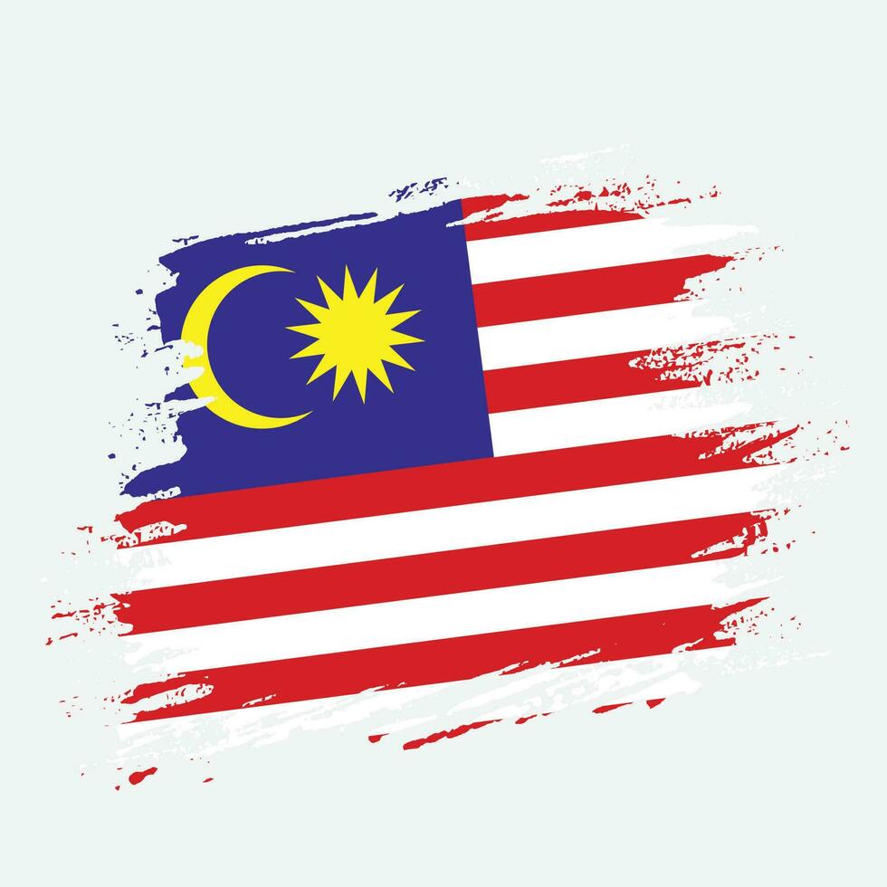 neuer Vintage-Malaysia-Grunge-Flaggenvektor vektor