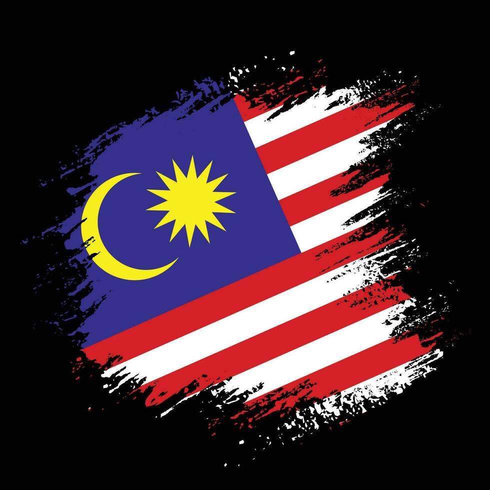 malaysia-pinsel-grunge-flaggenvektor vektor