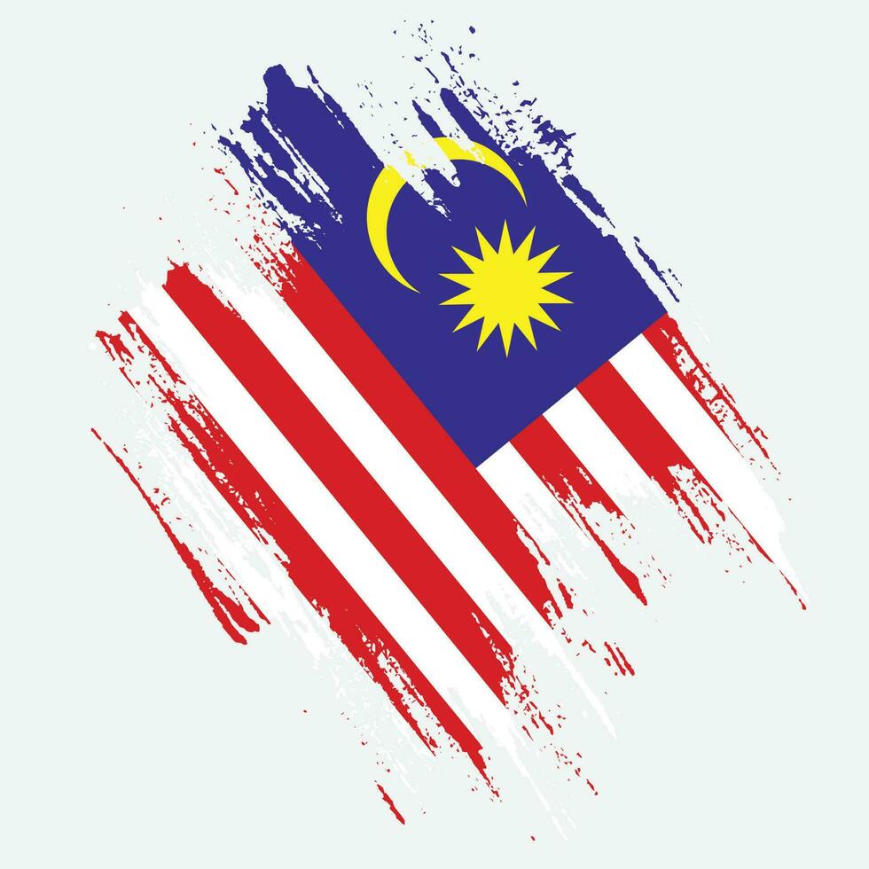 neuer Vintage-Splash-Malaysia-Flaggenvektor vektor