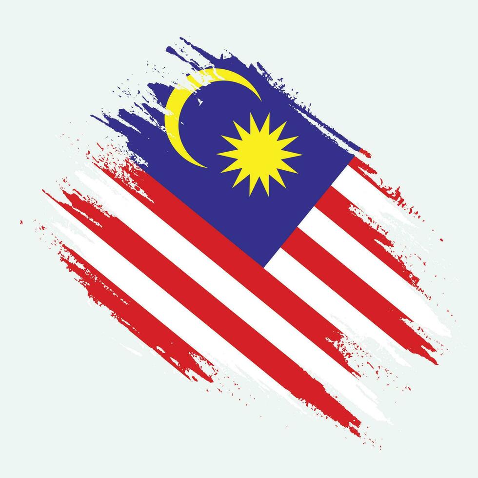 platt grunge textur årgång malaysia flagga vektor