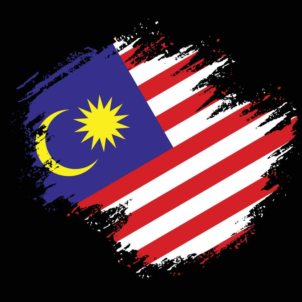 stänk ny malaysia grunge textur flagga vektor
