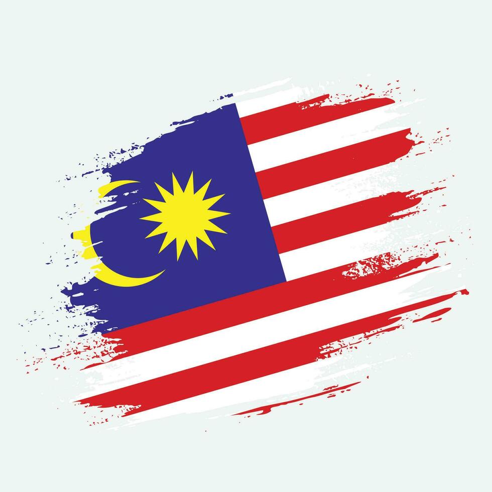 färgrik malaysia grunge flagga vektor