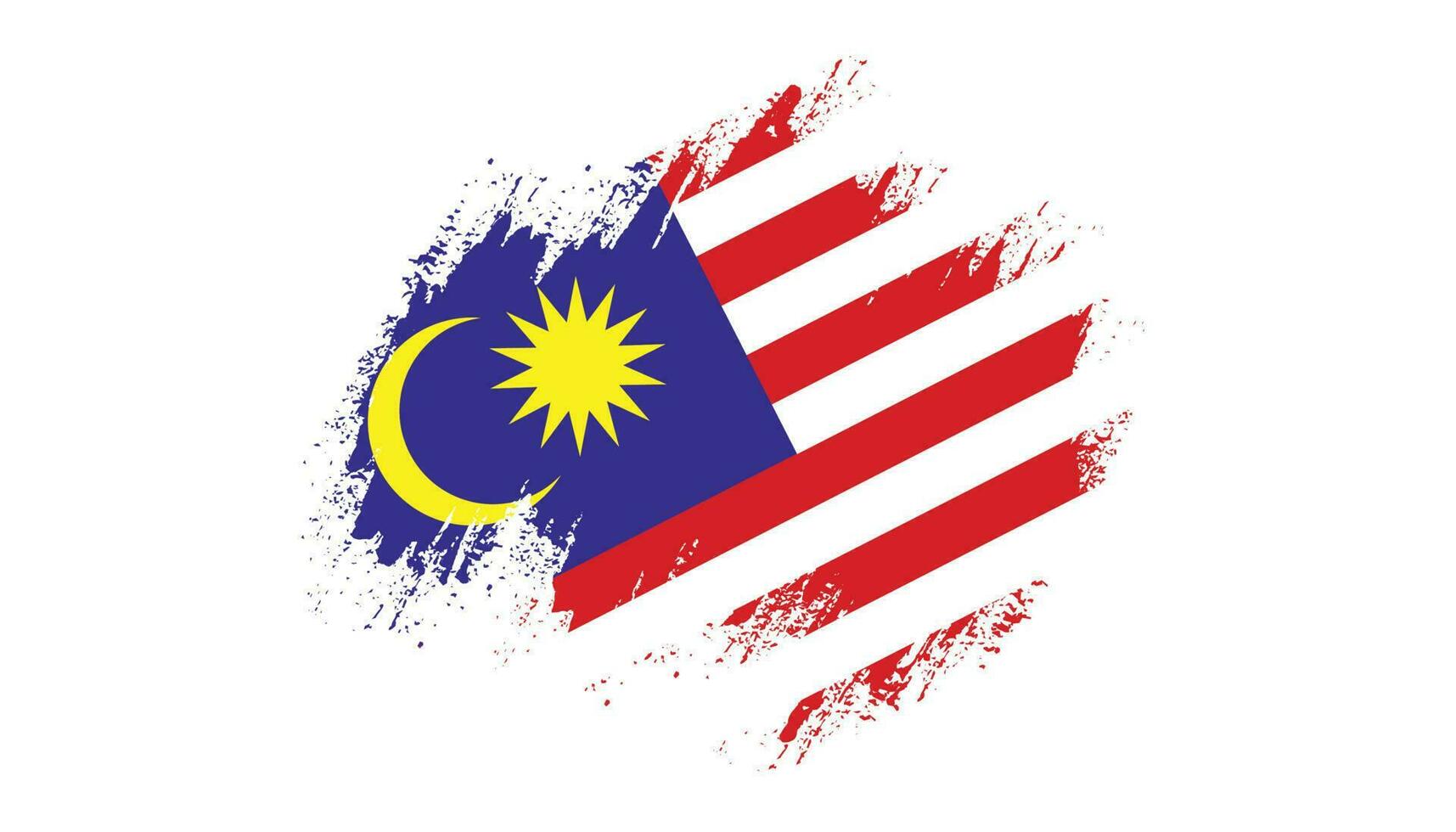 Professioneller Grunge-Textur-Malaysia-Splash-Flag-Vektor vektor