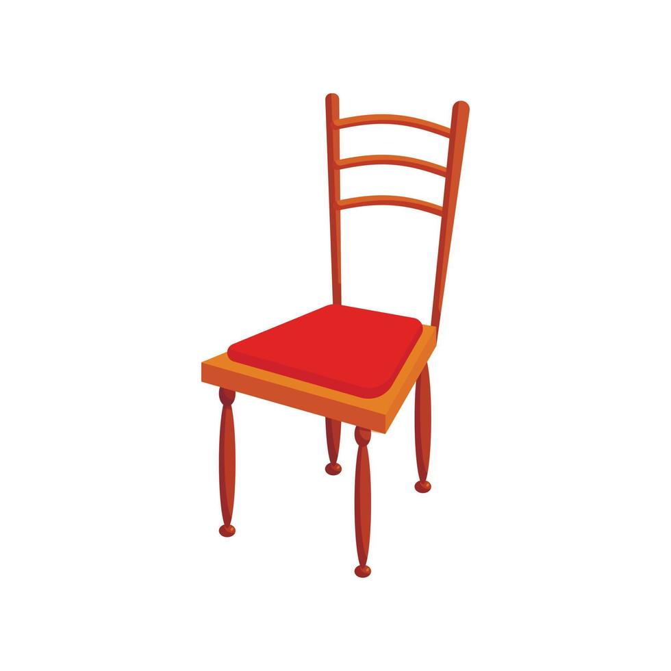 Braunes Stuhl-Symbol im Cartoon-Stil vektor