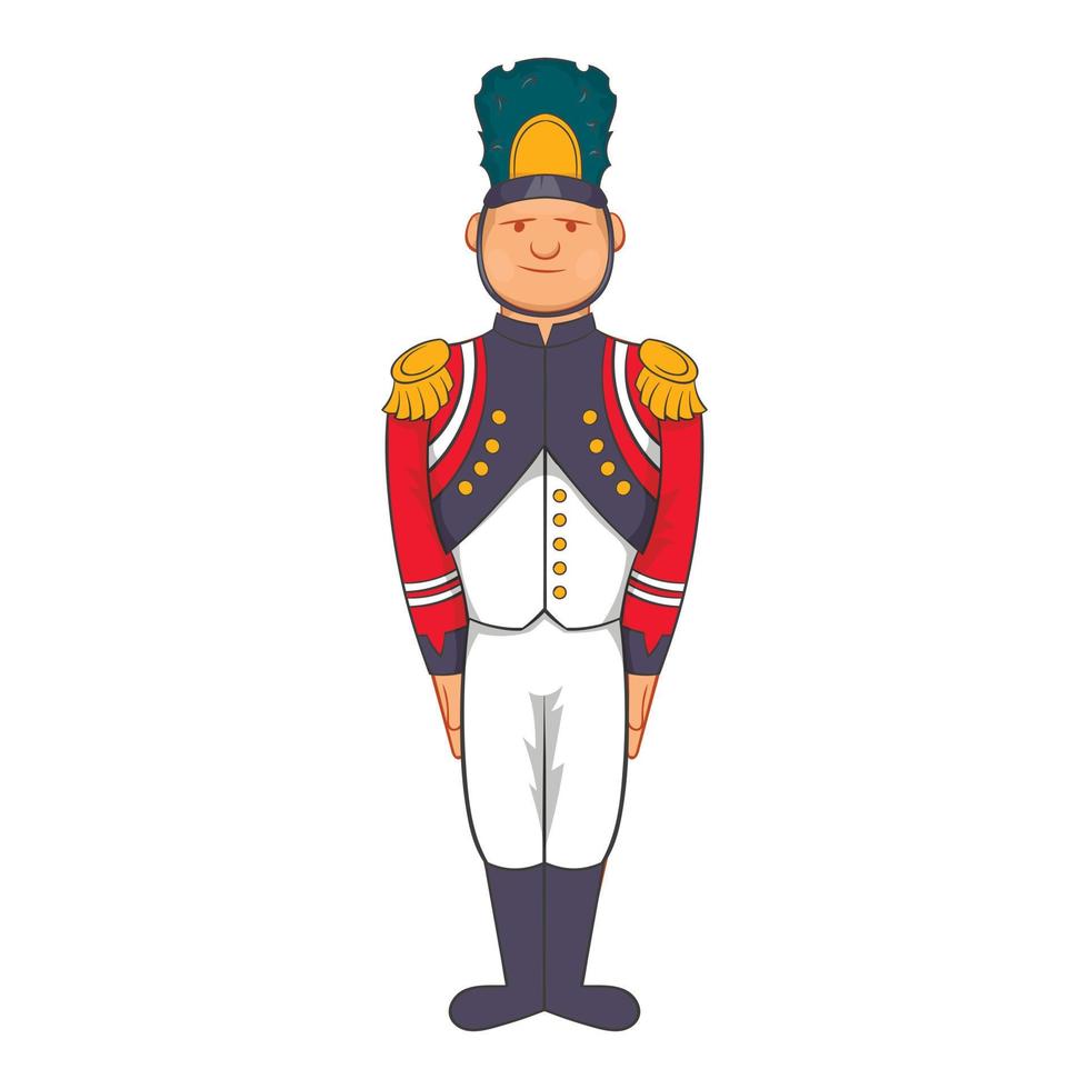 franska armén soldat i enhetlig ikon, tecknad serie stil vektor