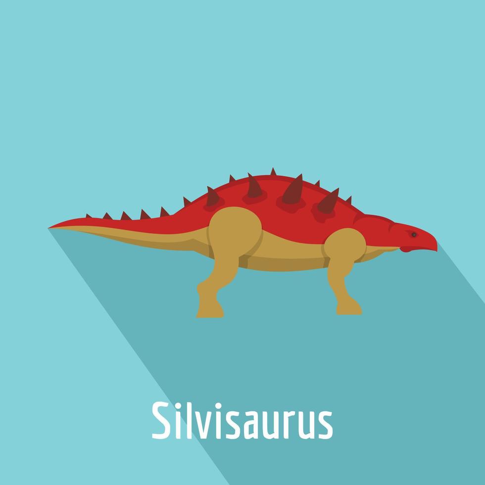 silvisaurus ikon, platt stil. vektor