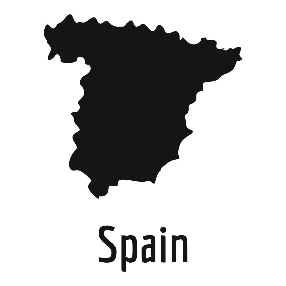 Spanien Karta i svart vektor enkel