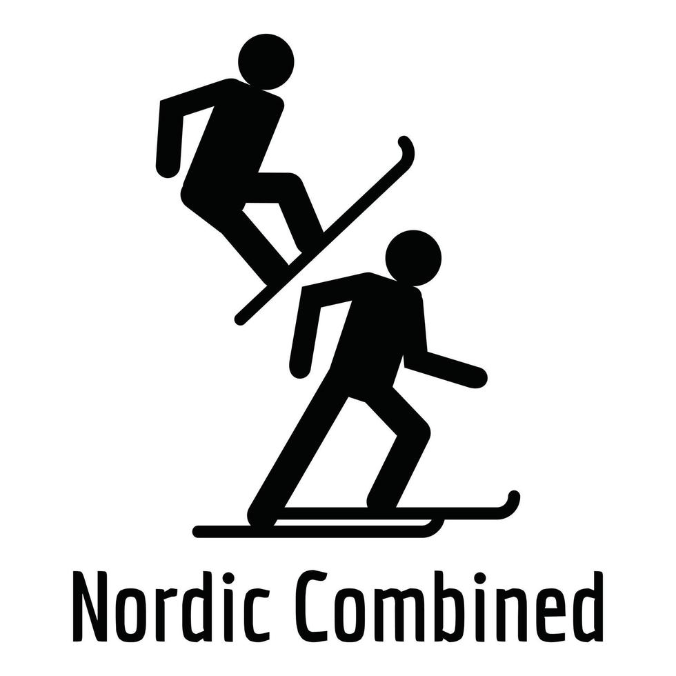 nordic kombinerad ikon, enkel stil. vektor