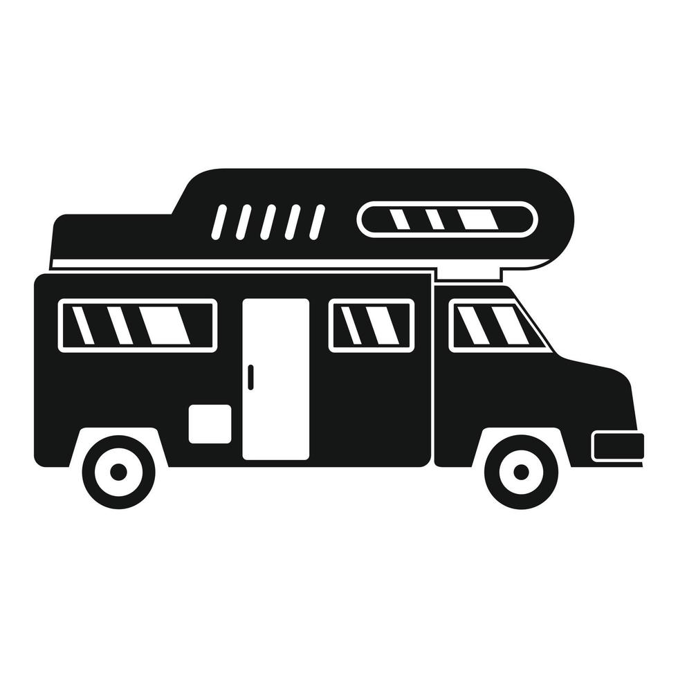 camping lastbil ikon, enkel stil vektor