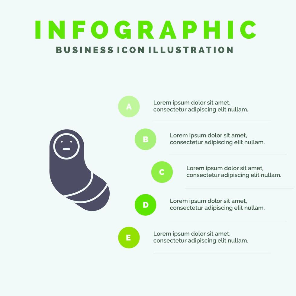 Baby, Neugeborene, Neugeborene, Infografiken, Präsentationsvorlage, Präsentation in 5 Schritten vektor