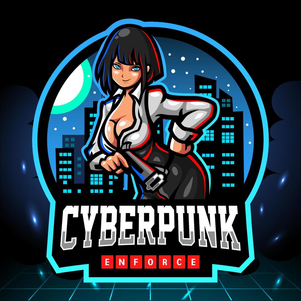 Cyberpunk-Maskottchen. Esport-Logo-Design vektor