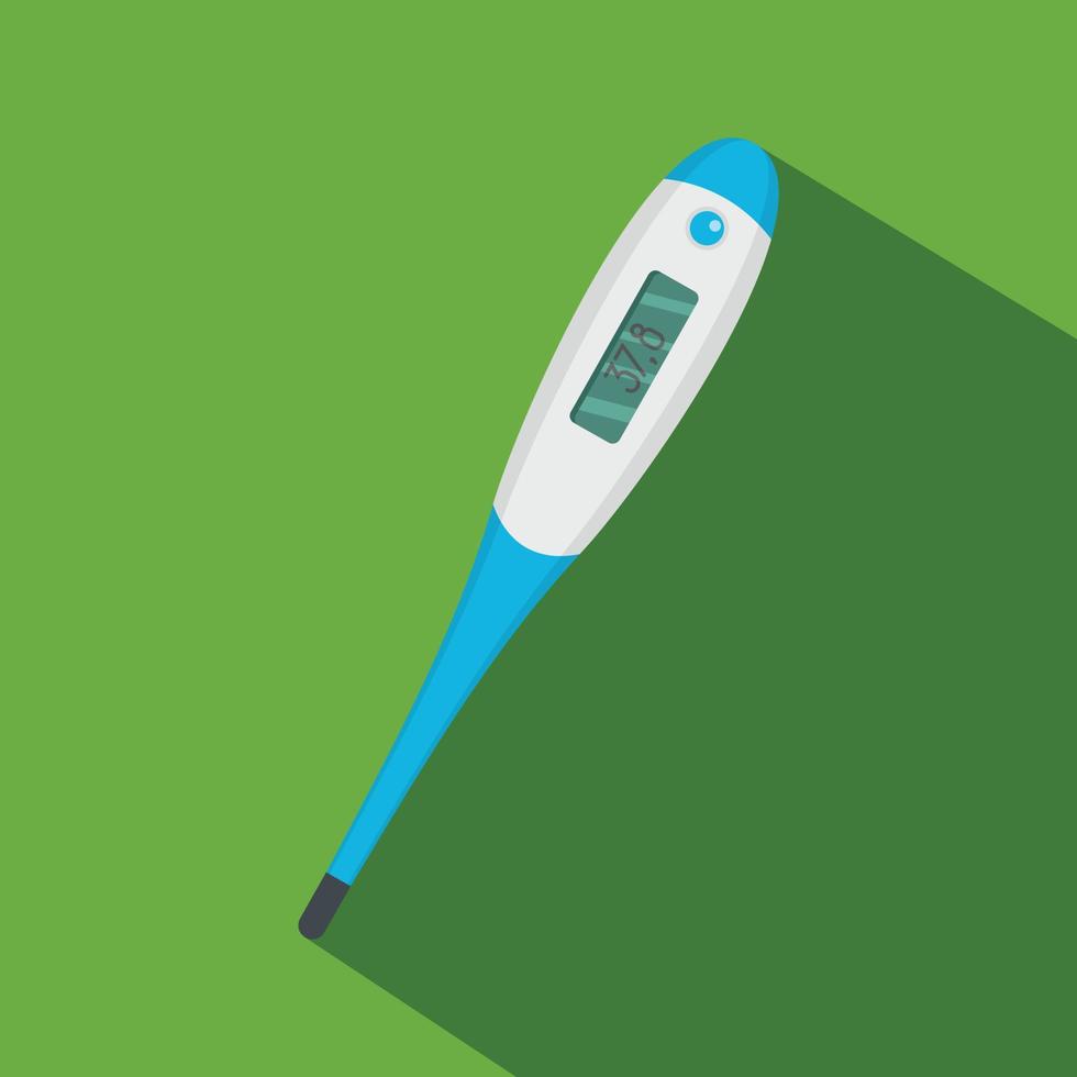 digitales Thermometer-Symbol, flacher Stil vektor