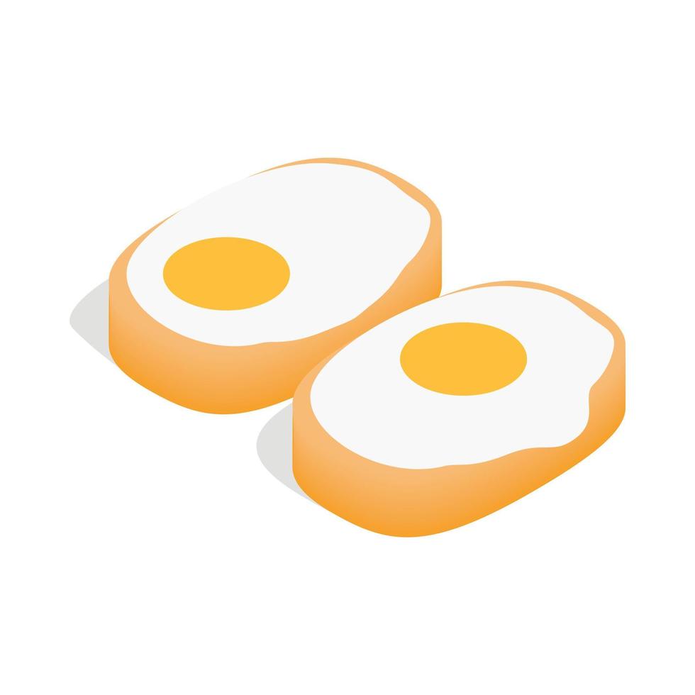 koreanska maträtt med ägg ikon, isometrisk 3d stil vektor