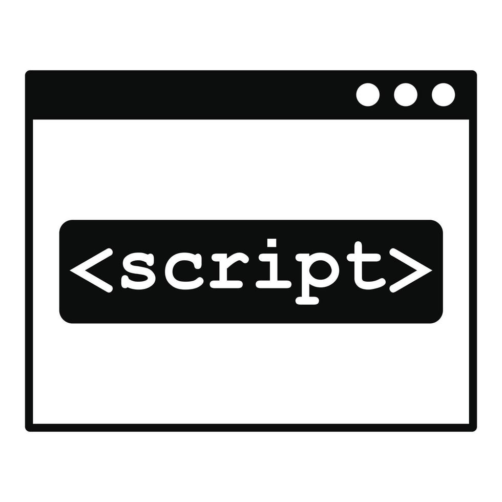 Skriptfenstersymbol, einfacher Stil vektor