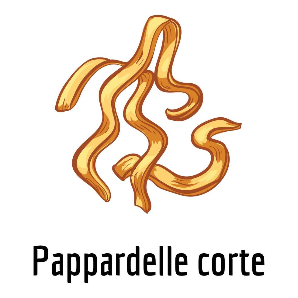 Pappardelle Corte-Symbol, Cartoon-Stil vektor