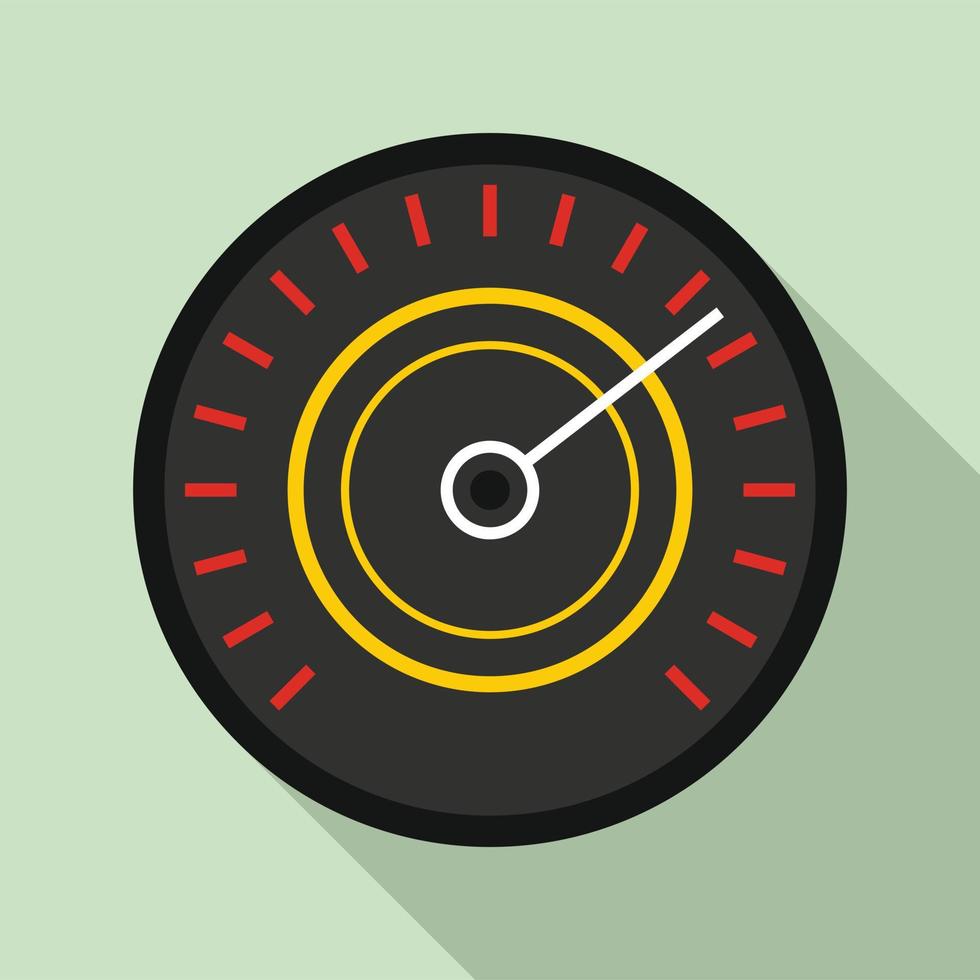 svart röd hastighetsmätare ikon, platt stil vektor