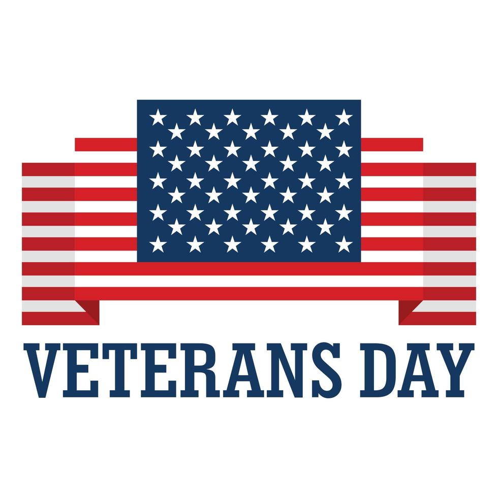 USA veteraner dag logotyp, platt stil vektor