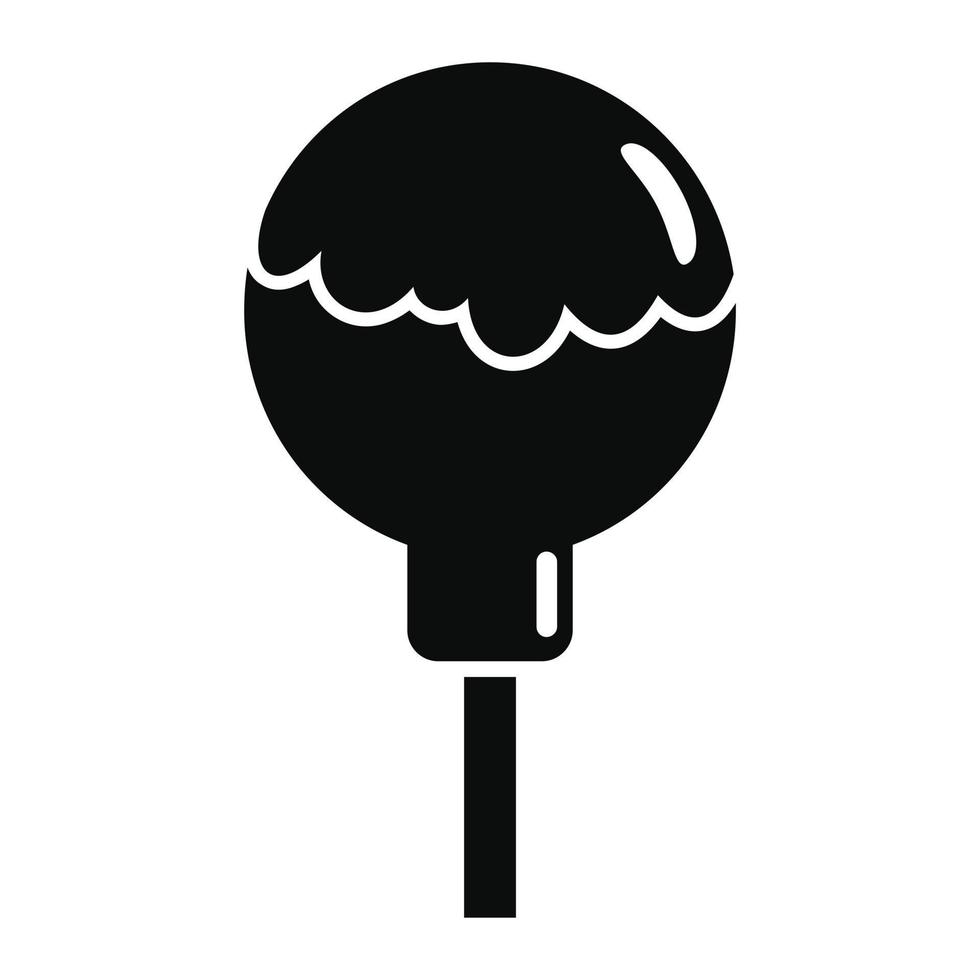 Schoko-Lollipop-Symbol, einfacher Stil vektor