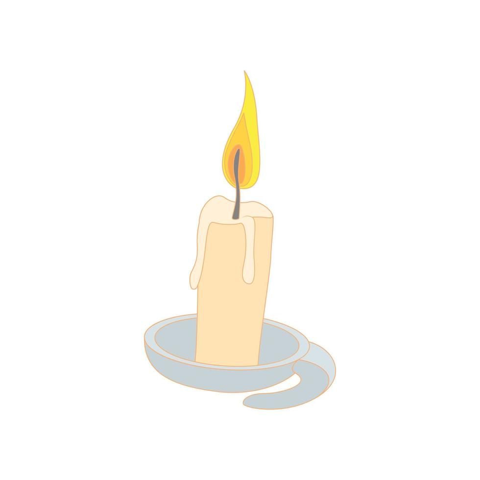 brennende Kerze-Symbol im Cartoon-Stil vektor