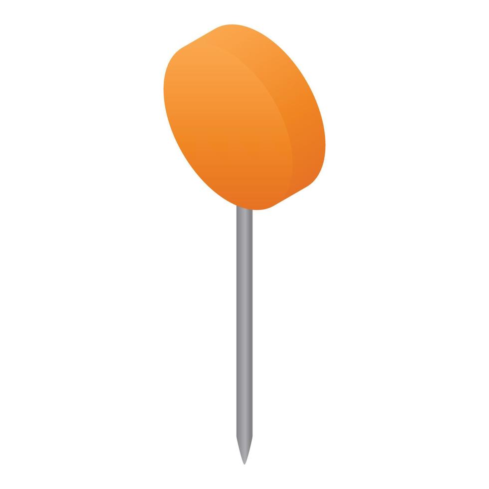 orange Kartenstift-Symbol, isometrischer Stil vektor