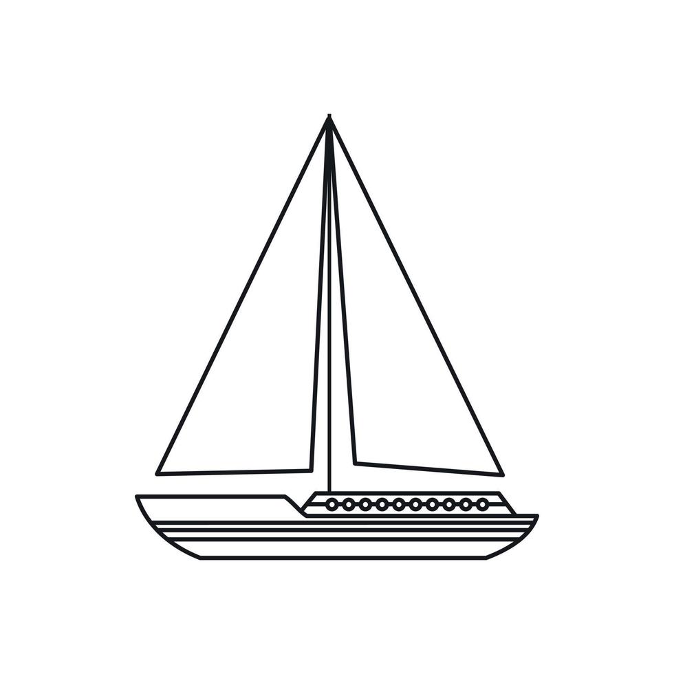 hav Yacht ikon, översikt stil vektor