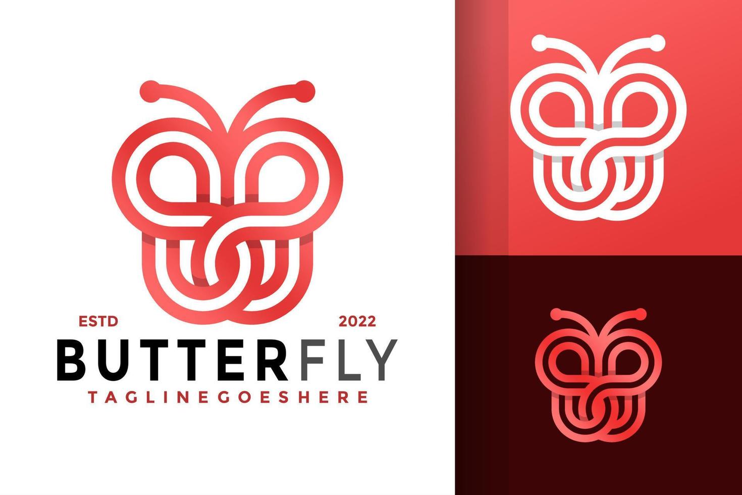 b-Buchstaben-Schmetterlings-Logo-Design, Markenidentitäts-Logos-Vektor, modernes Logo, Logo-Designs-Vektor-Illustrationsvorlage vektor