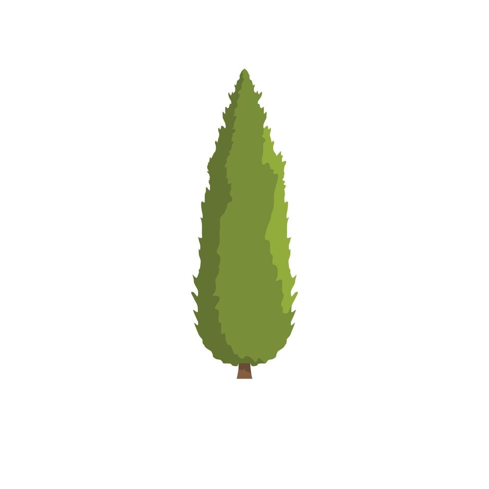cypress träd ikon, platt stil vektor