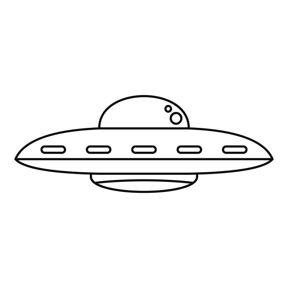 ufo kosmische schiffsikone, umrissstil vektor