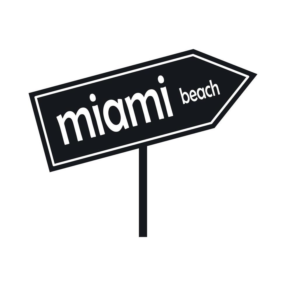 Miami Pfeilpfosten-Schild-Symbol, einfachen Stil vektor