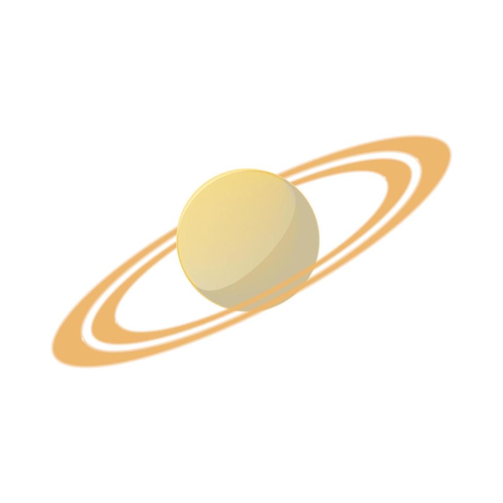 Saturn-Planet-Symbol im Cartoon-Stil vektor