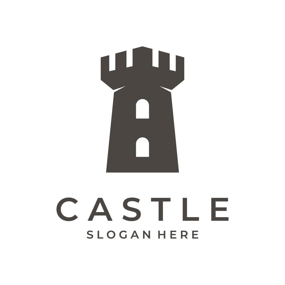 antik slott logotyp mall kreativ design, historisk gammal slott.logotyper för företag och museer. vektor