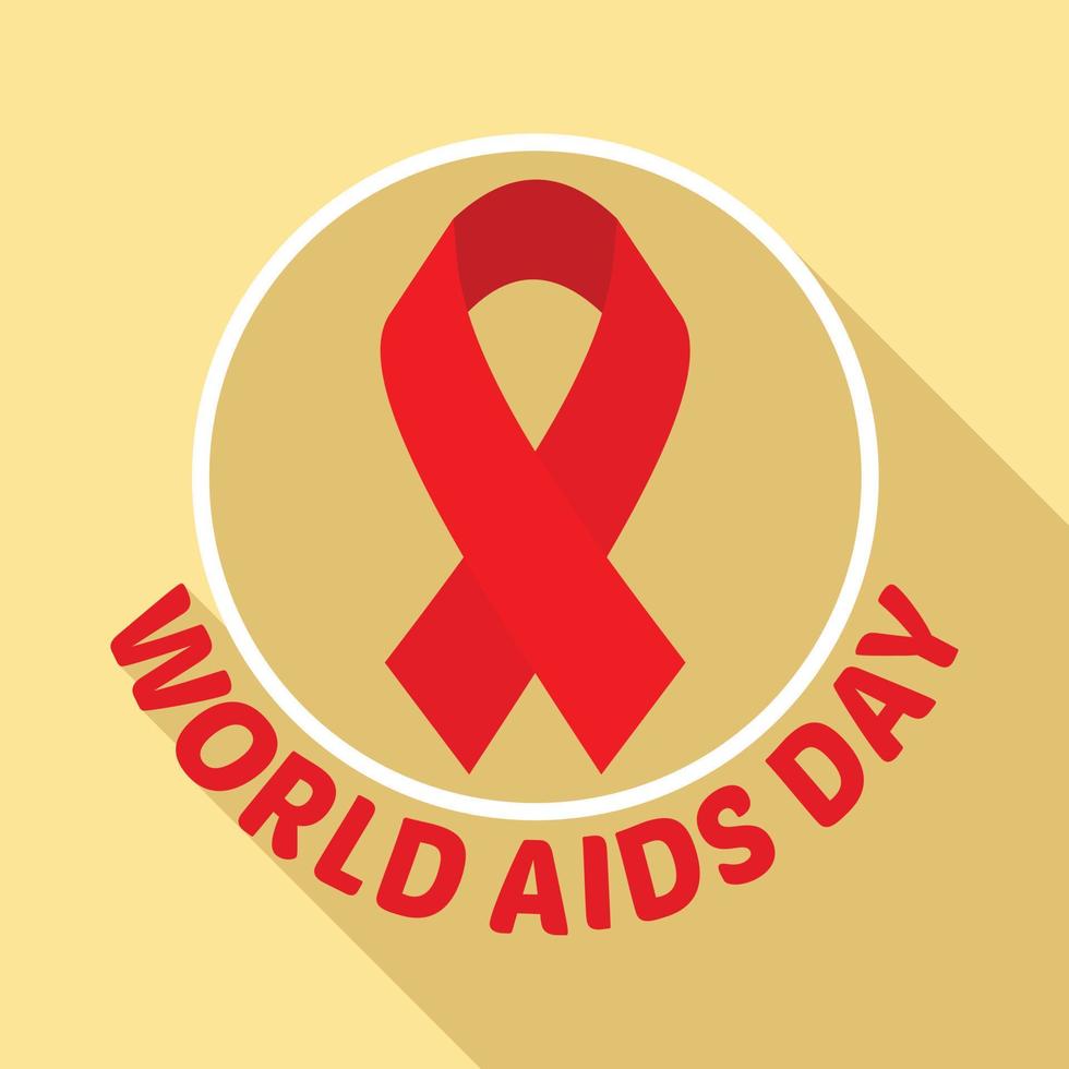 Aids-Tag-Logo-Set, flacher Stil vektor
