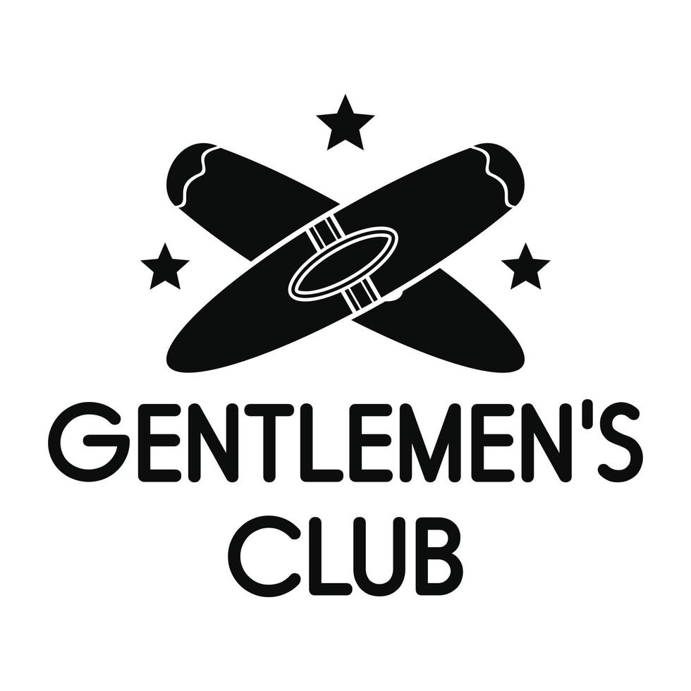 Herren-Zigarrenclub-Logo, einfacher Stil vektor