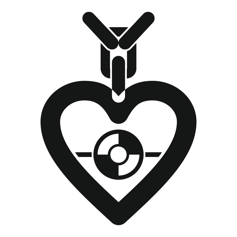 ädelsten hjärta ikon, enkel stil vektor