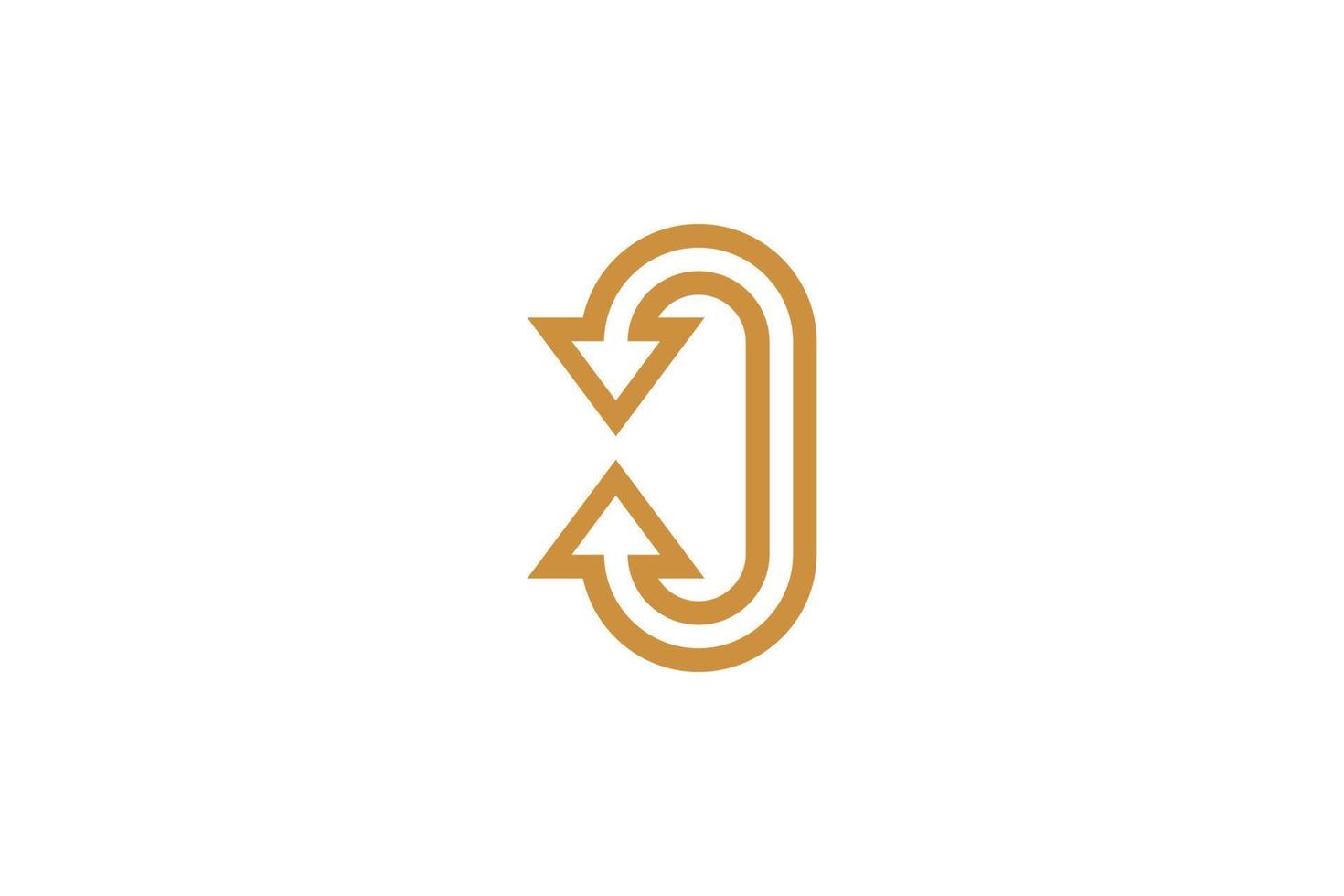 abstrakter luxus-monoline-buchstabe o-logo vektor