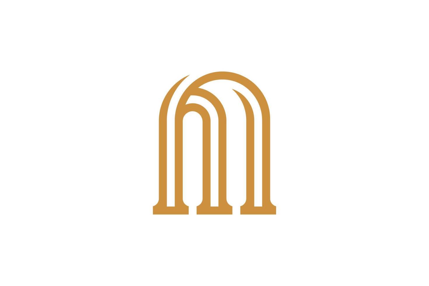 abstrakt modern monoline brev n logotyp vektor