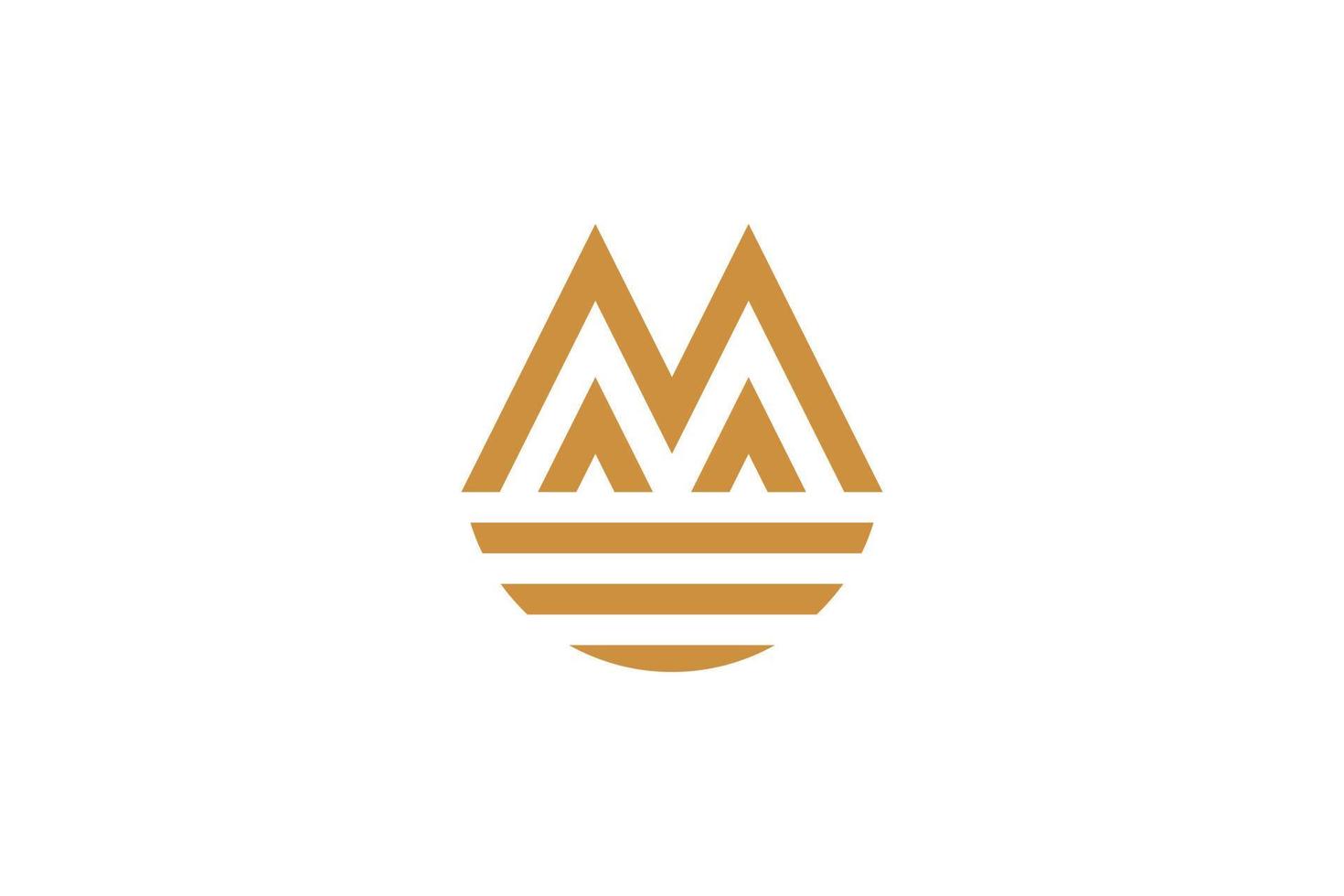 Buchstabe m Monoline-Logo vektor