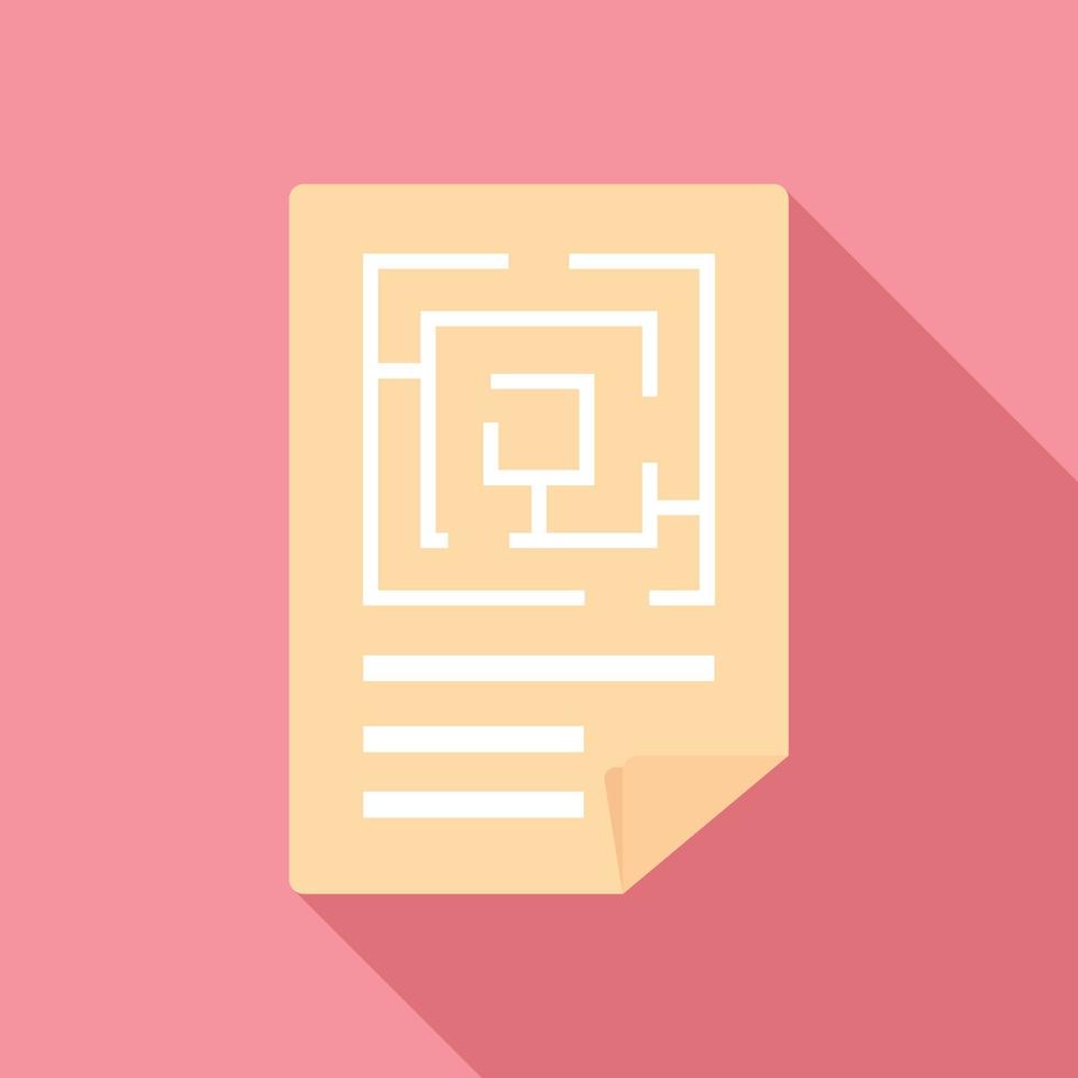 labyrint lösning ikon, platt stil vektor