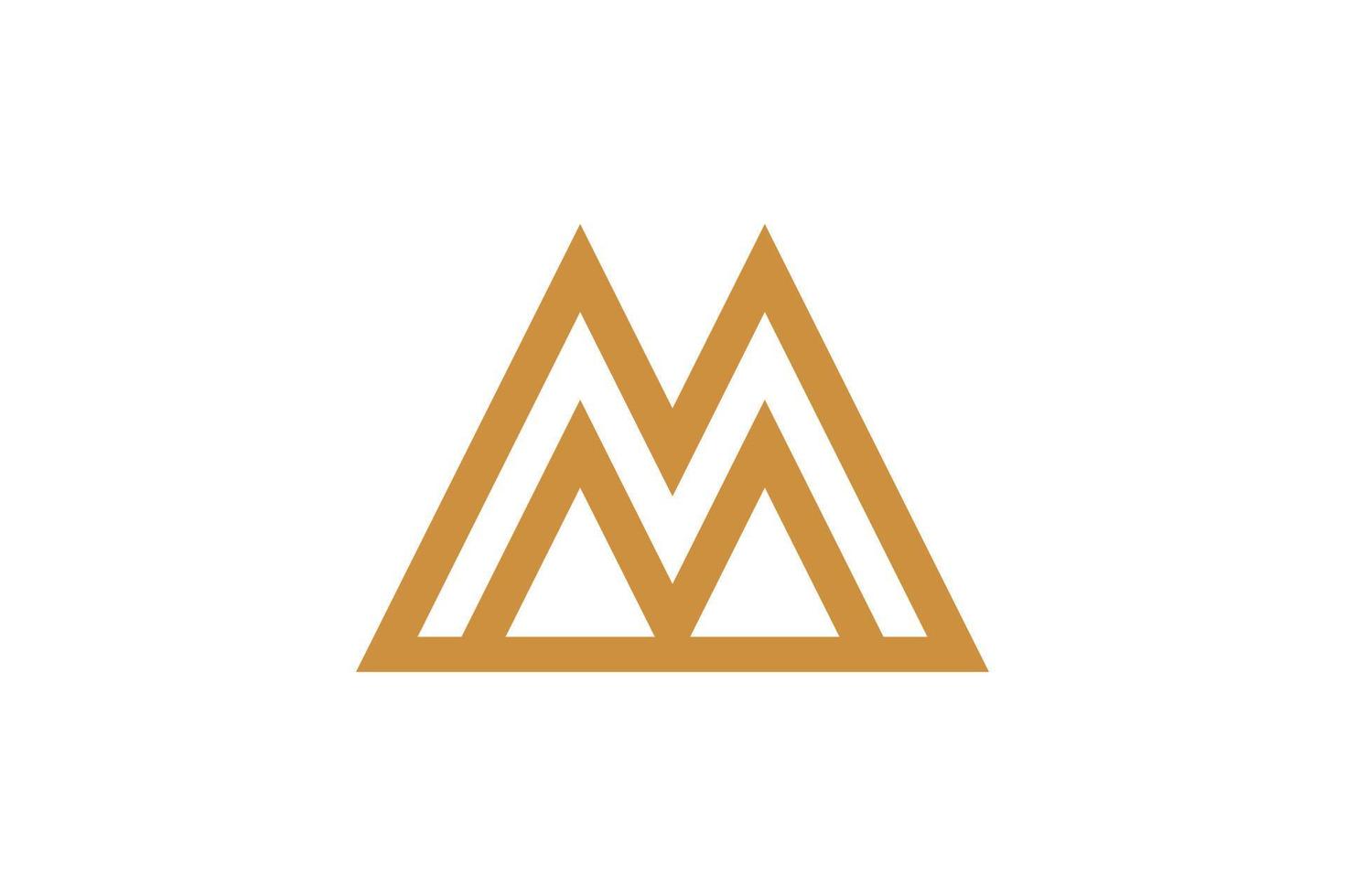 brev m monoline logotyp vektor