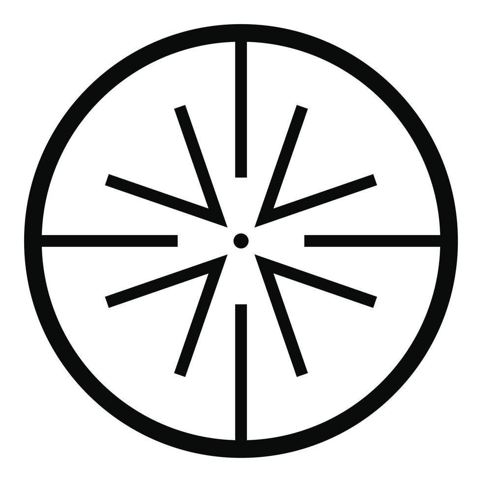 mittleres Zielsymbol, einfacher Stil. vektor