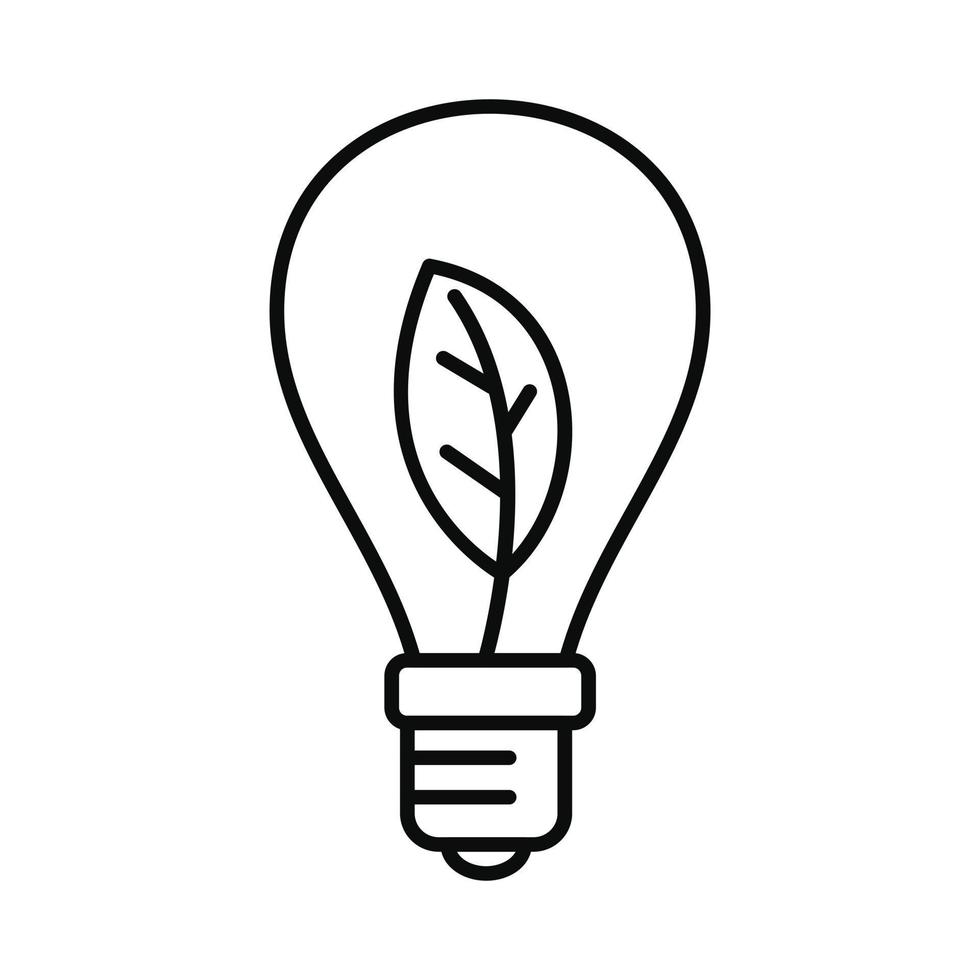 eco spara Glödlampa ikon, översikt stil vektor