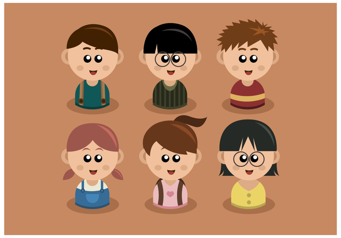 Gratis barn Headshots Vector