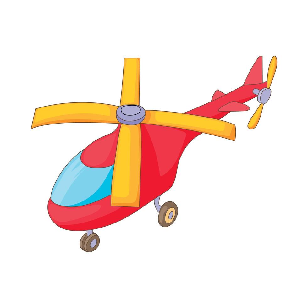 rotes Hubschraubersymbol, Cartoon-Stil vektor