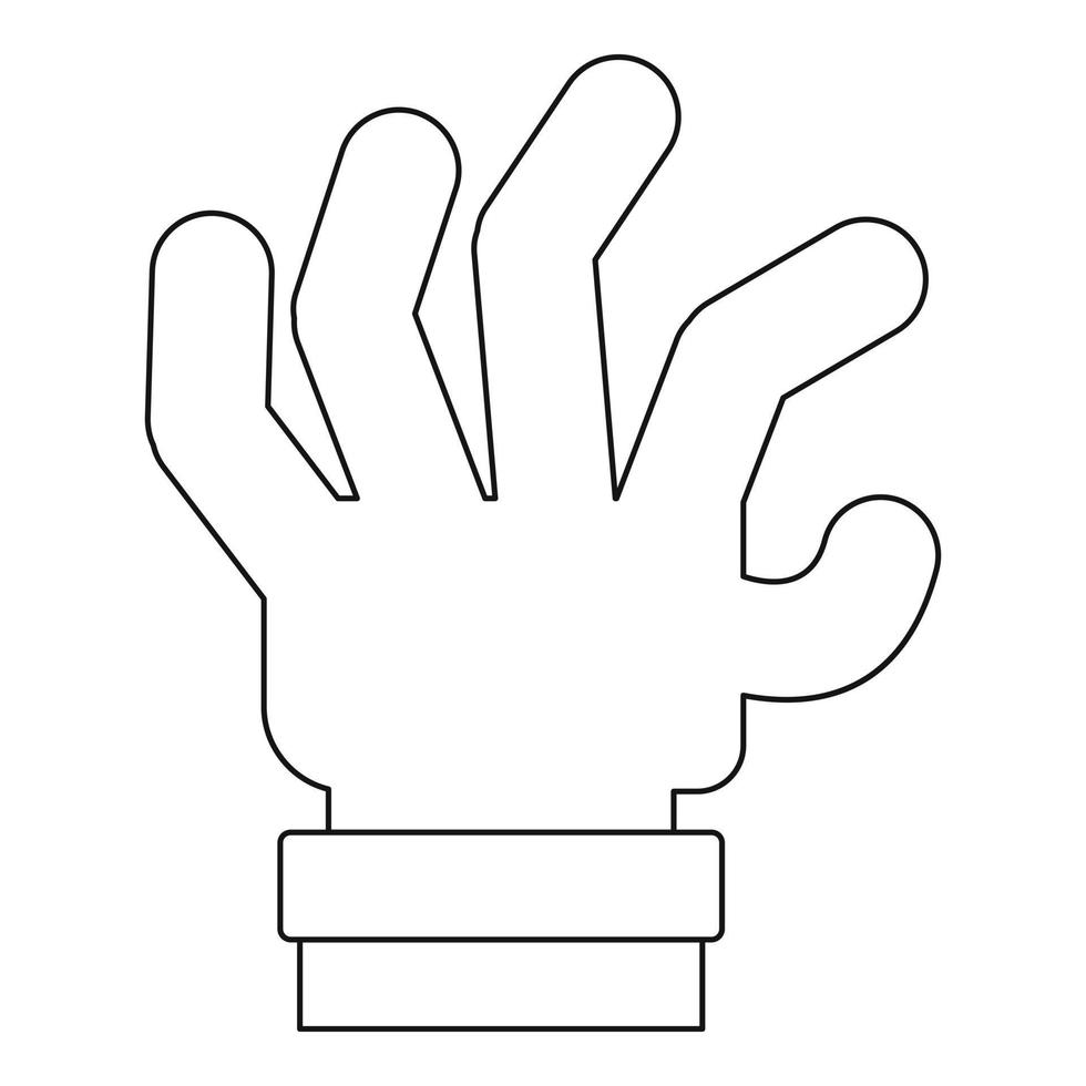 spridning handflatan ikon, översikt stil. vektor