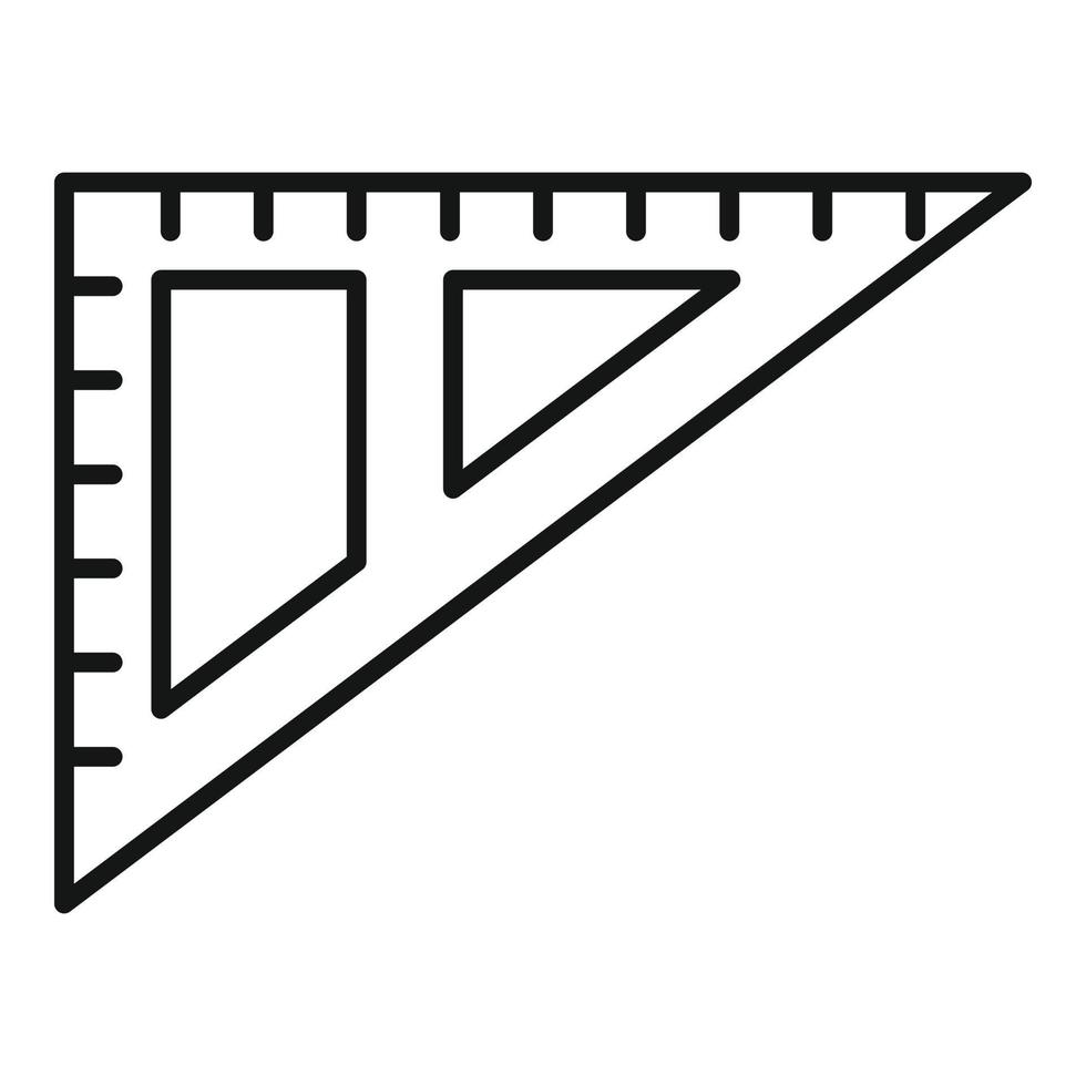 vinkel linjal ikon, översikt stil vektor